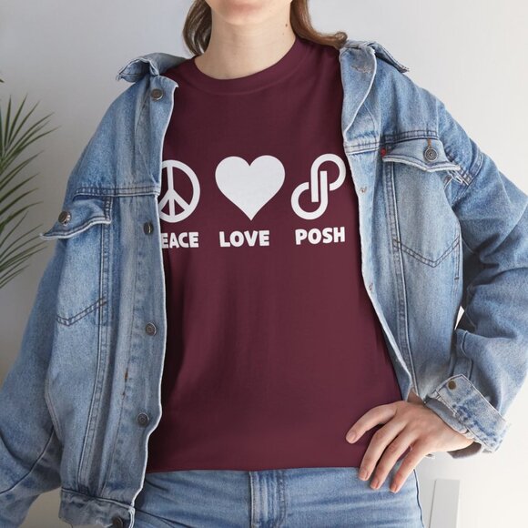 Wardrobe Pop Tops - Peace-Love-Posh Unisex Cotton Tee